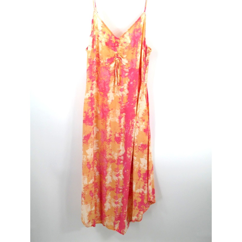 SINCERELY JULES Maxi Summer Dress Women Small Pink Orange Tie Dye Hippie Boho